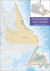 Wall Mural - Map of Newfoundland and Labrador