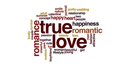 Poster - True love animated word cloud.