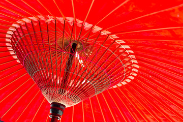 Traditional Japanese red umbrella