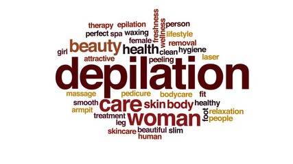 Canvas Print - Depilation animated word cloud.