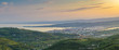 panorama of the surrounding area of Koper, Slovenia, vineyards and gardens, in the distance, the Julian Alps