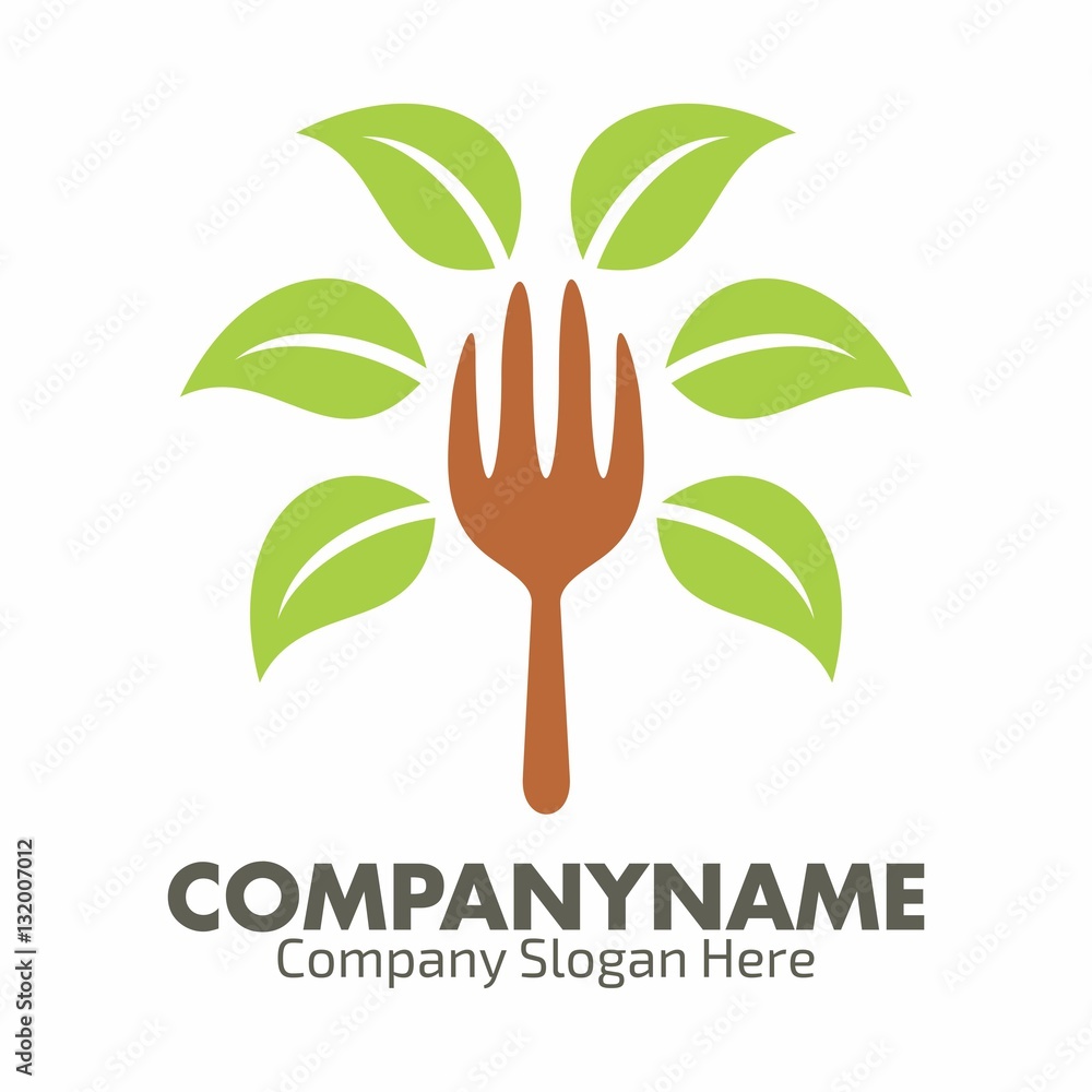 Organic food logo icon vector template Stock Vector | Adobe Stock
