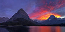 Fiery Sunset Over Glacier National Park