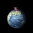© al1center - Drapeau du Népal sur la planète Terre