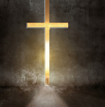 Cross In Sunset Faith Concept