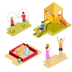 Wall Mural - Isometric Playground Icon Set 