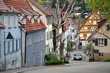 Street of Waiblingen with old half-timbered houses in perspective. Baden-Wurttemberg, Germany.