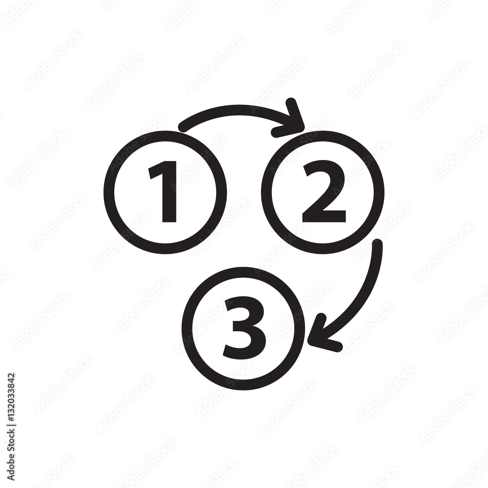 1 2 3 icon illustration の Stock ベクター | Adobe Stock