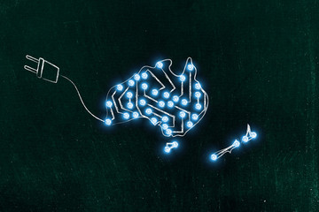 australia & new zealand made of electronic circuits with plug