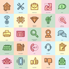 Aufkleber - Thin line basic icons set