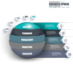 Infographic business sphere data visualization