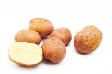 Kuroda potato varieties. Potatoes isolated on white background