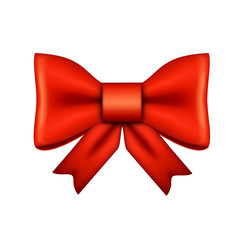 Poster - Realistic red bow isolated on white background
