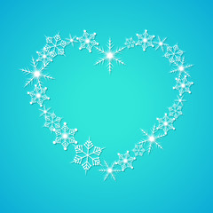 Canvas Print - heart from snowflakes. vector illustration.