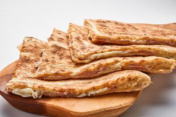 Wall Mural - Toasted sandwich with cheese and ham..