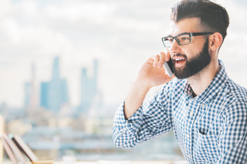 Wall Mural - Handsome boy on the phone