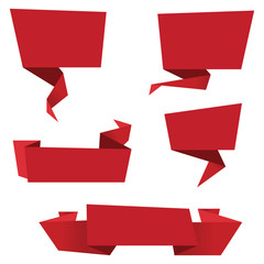 Wall Mural - set of red abstract geometric banners. flat style. element for flyer, product, website, business pre