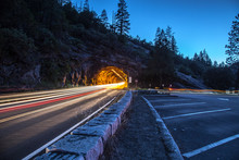 Lights Through Tunnel In Yosemite National Park