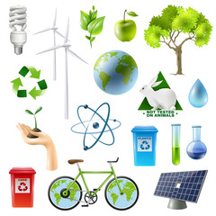 Canvas Print - Green Energy Sign Set