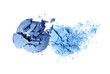 Make-up - blue crushed eyeshadow isolated on white background