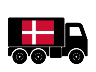 Poster - Drapeau du Danemark sur un camion