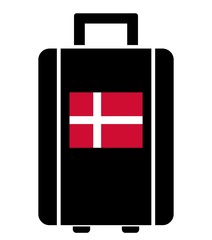 Canvas Print - Drapeau du Danemark sur une valise