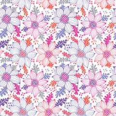 Aufkleber - Seamless vector floral pattern