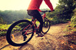 © lzf - riding mountain bike at sunrise forest trail
