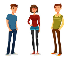 group of young people in casual clothes