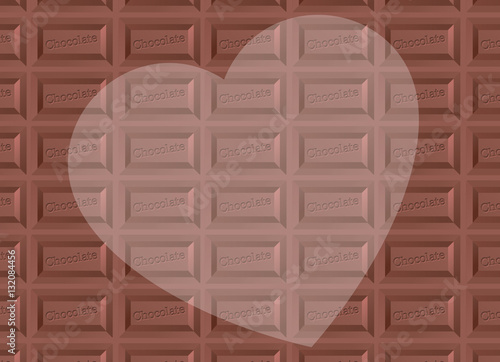 板チョコ柄背景とハートのコピースペース バレンタイン 横長 Stock イラスト Adobe Stock