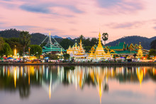 Sunset Scence Of Wat Jongklang - Wat Jongkham The Most Favourite