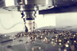 Leinwandbild Motiv industrial metalworking cutting process by milling cutter