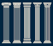 Classic roman, greek architecture columns vector set