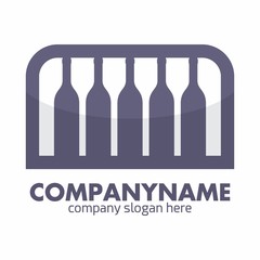 Wine Bottle logo icon vector template