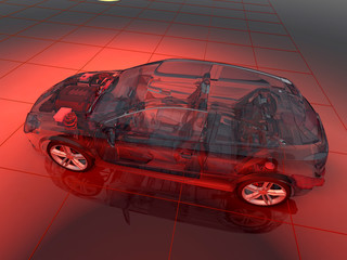 Poster - Transparent model cars.