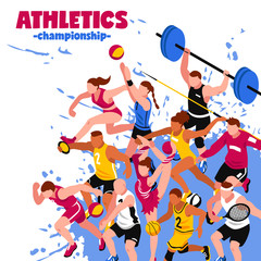 Canvas Print - Colorful Sport Isometric Poster