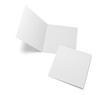 Blank 3d illustration open square greeting cards