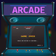 Retro arcade game machine. Vector illustration.