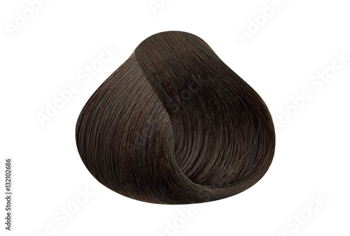Lock Of Dark Auburn Brown Hair Color Sample Rounded Shape
