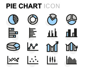 Wall Mural - vector flat pie chart icons set