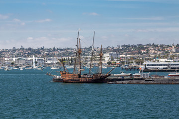 Wall Mural - Four Masted Wood Sailboat