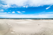 Blue Sky, Beach And Sea, Landscape, In The Summer Vacation, Poland