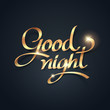 Gold ribbon of goodnight calligraphy hand lettering
