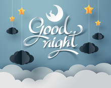 Paper Art Of Goodnight And Sweet Dream, Night And Paper Mobile