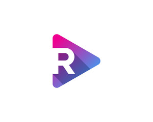 Poster - Letter R Play Media Logo Design Element