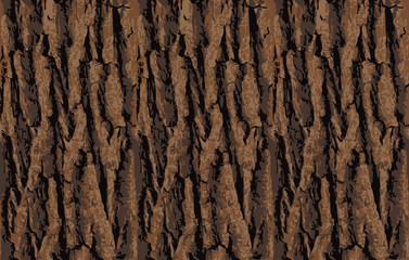 Seamless tree bark texture. Endless wooden background for web page fill or graphic design. Oak or maple vector pattern