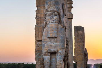 Sticker - Ruins of Gate of All Nations in Persepolis ancient city in Iran