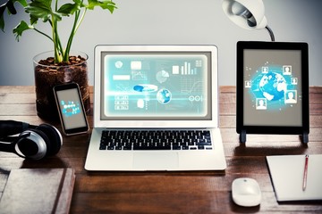 Wall Mural - composite image of business interface