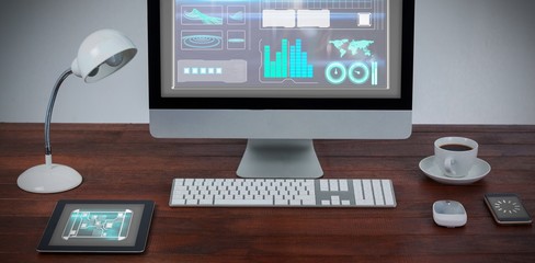 Wall Mural - composite image of business interface
