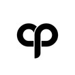 Initial Letter CP OP Rounded Lowercase Logo